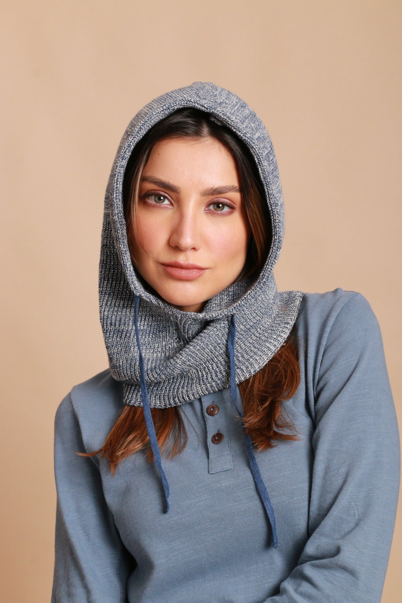Allergy-Free Knitted Snood with Drawstring (Melange Blue) – Cottonique -  Allergy-free Apparel