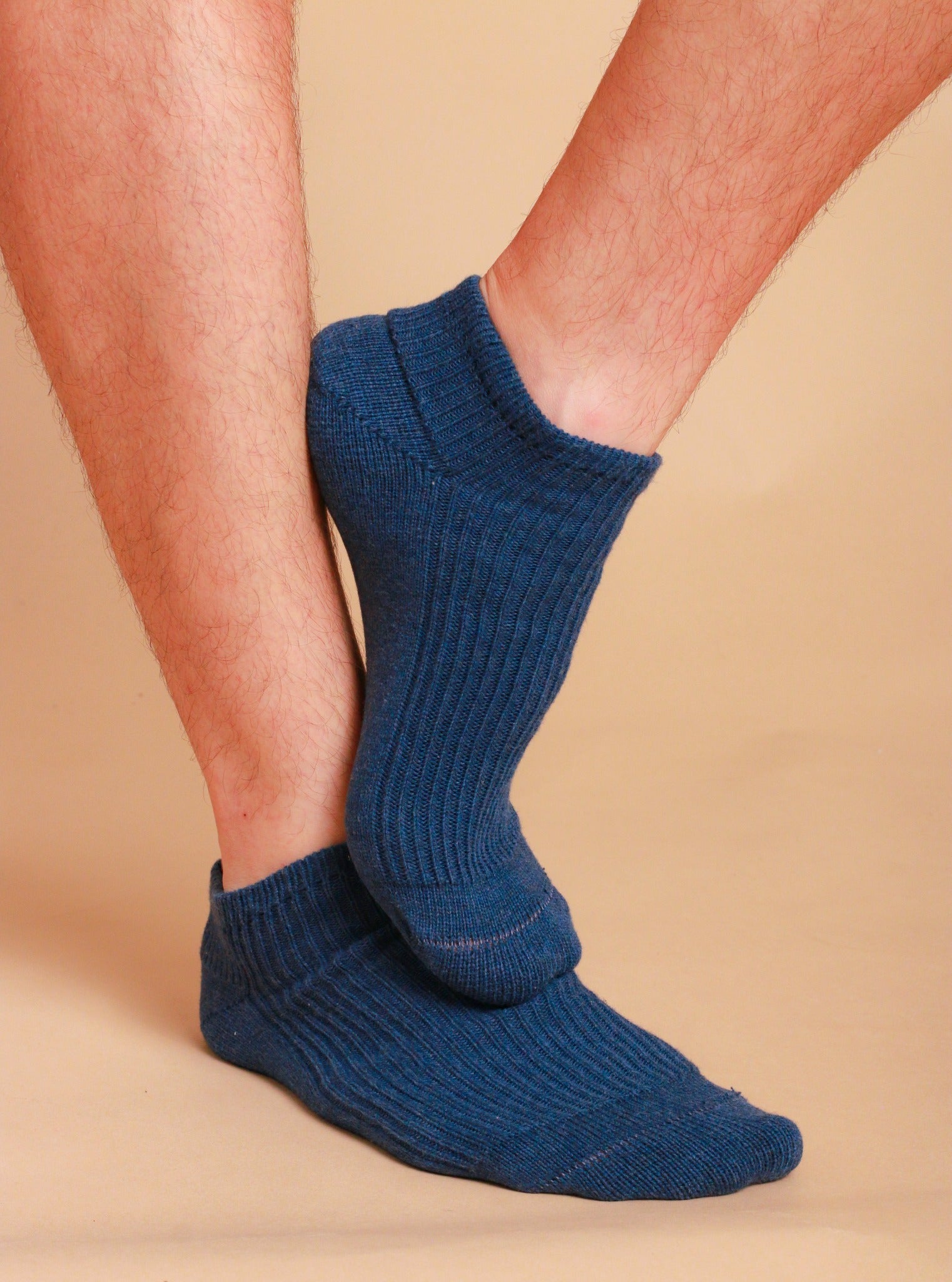 Latex-Free 100% Organic Cotton Ankle Socks (2pairs/Pack | Melange Blue)