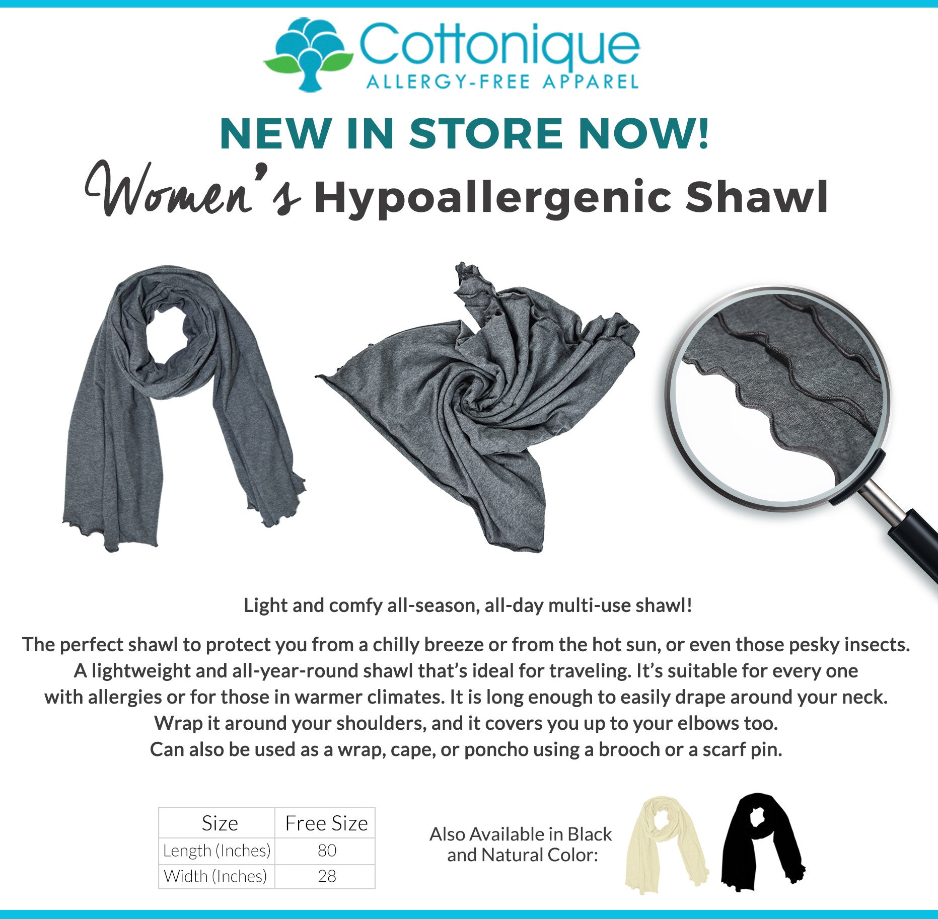 Cottonique Hypoallergenic Shawl