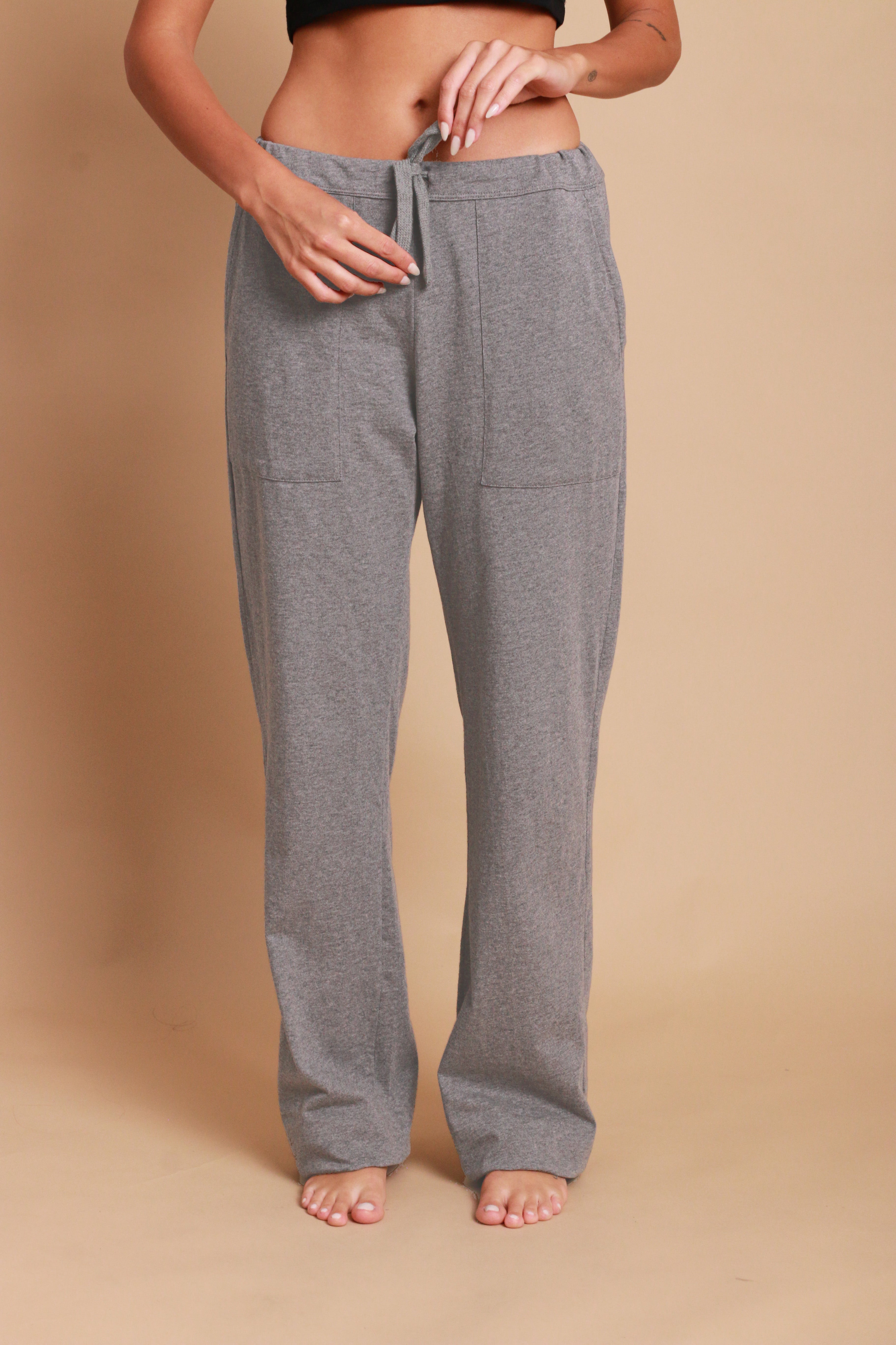 Women's Drawstring Pants with Patch Pockets