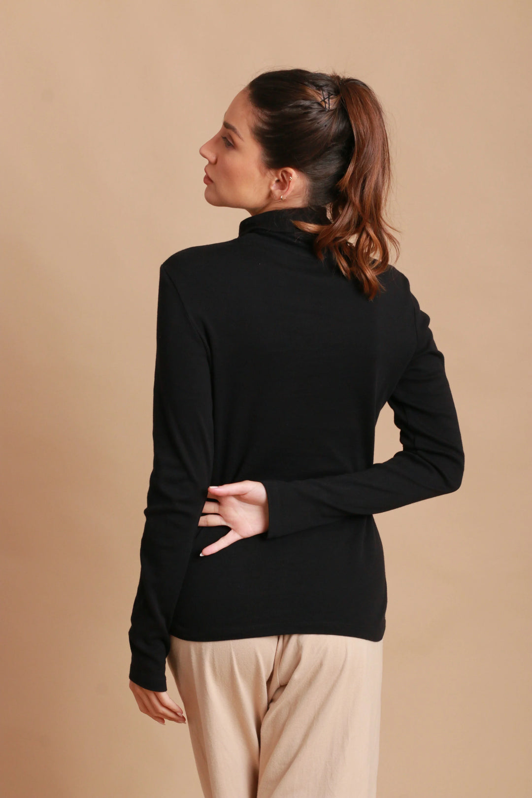 Women's Basic Turtle Neck Long Sleeve