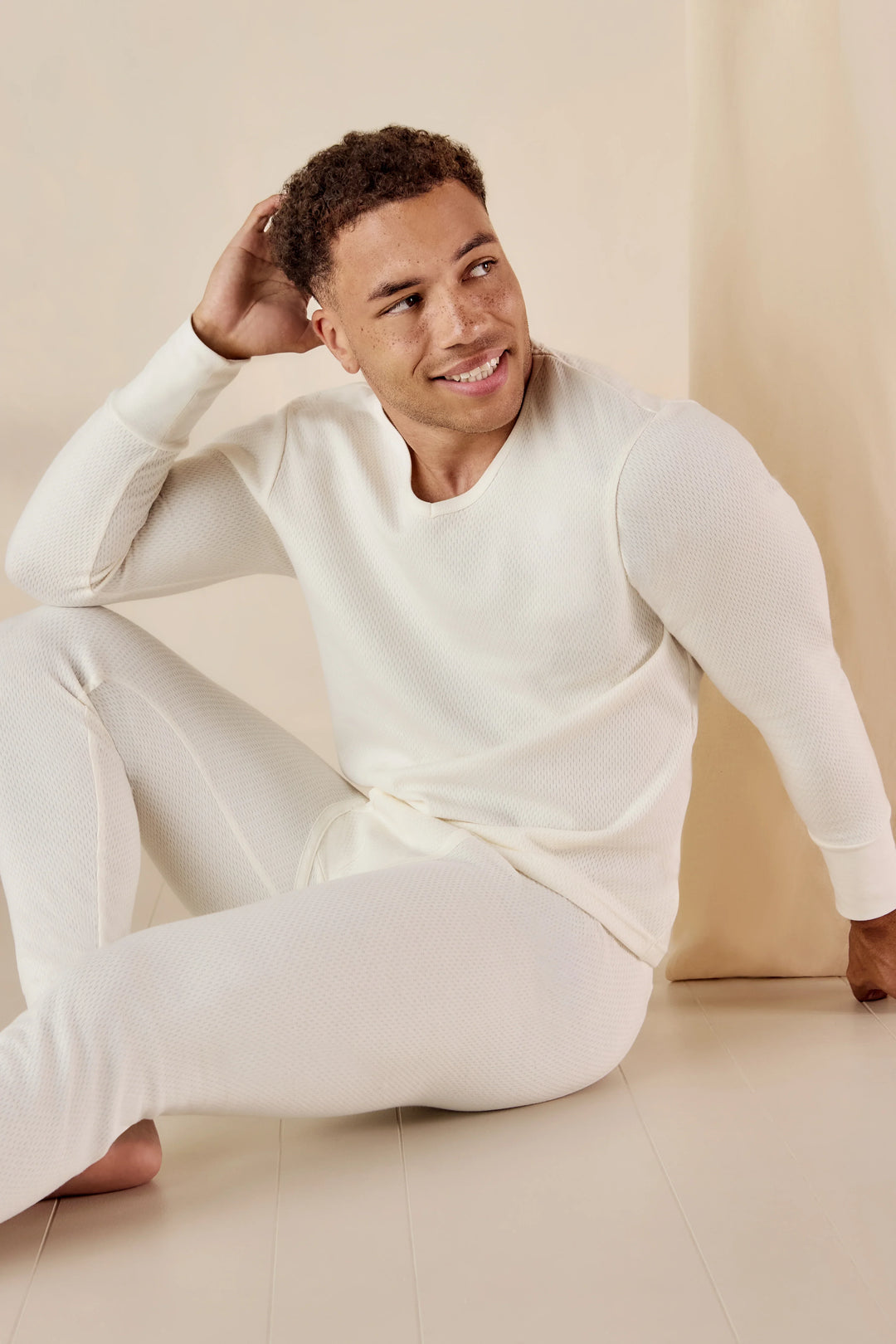 Hypoallergenic Men's Thermal Long Sleeve (Natural) – Cottonique