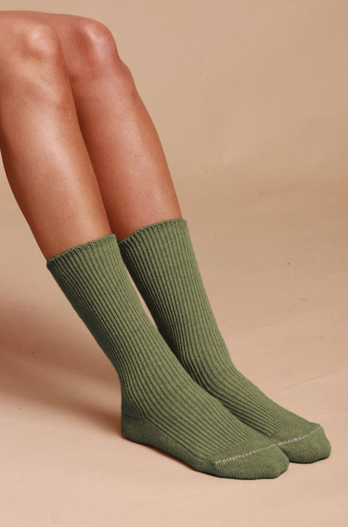 Elite Elastic-free 100% Cotton Socks (2pairs/Pack  Melange Green) –  Cottonique - Allergy-free Apparel