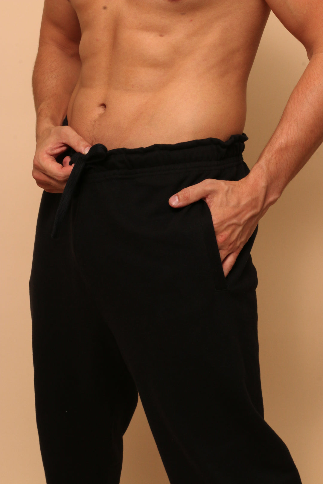 Men's Allergy-Free French Terry Elasticized Jogger Sweatpants with Drawstrings