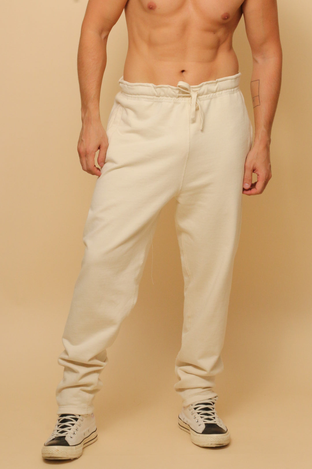 Men's Allergy-Free French Terry Elasticized Jogger Sweatpants with Drawstrings