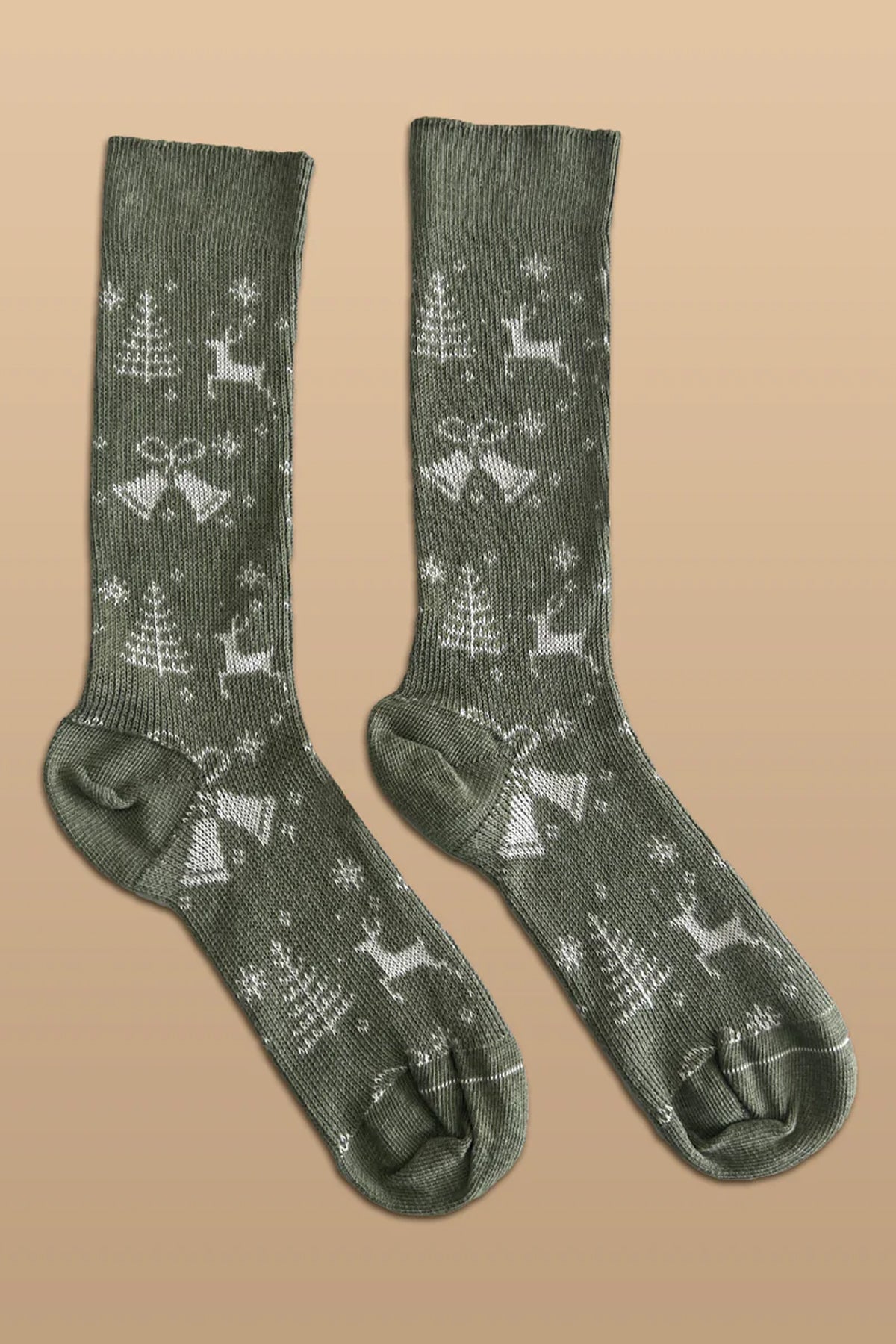 Elastic-Free 100% Organic Cotton Christmas Crew Socks