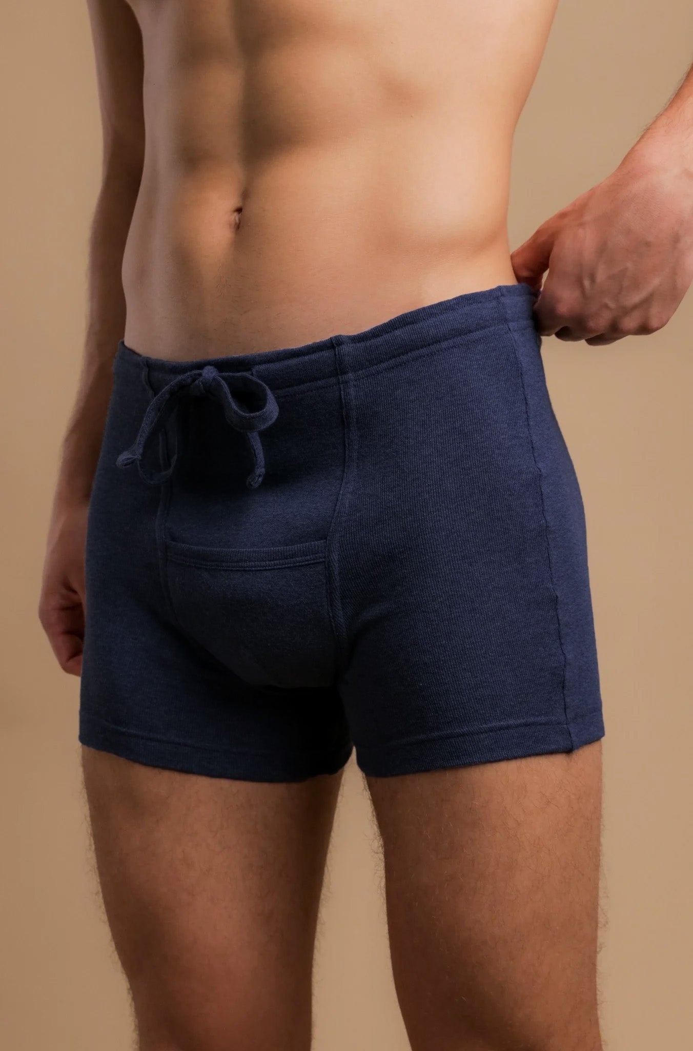 Men's Rib Drawstring Boxer Brief with Fly