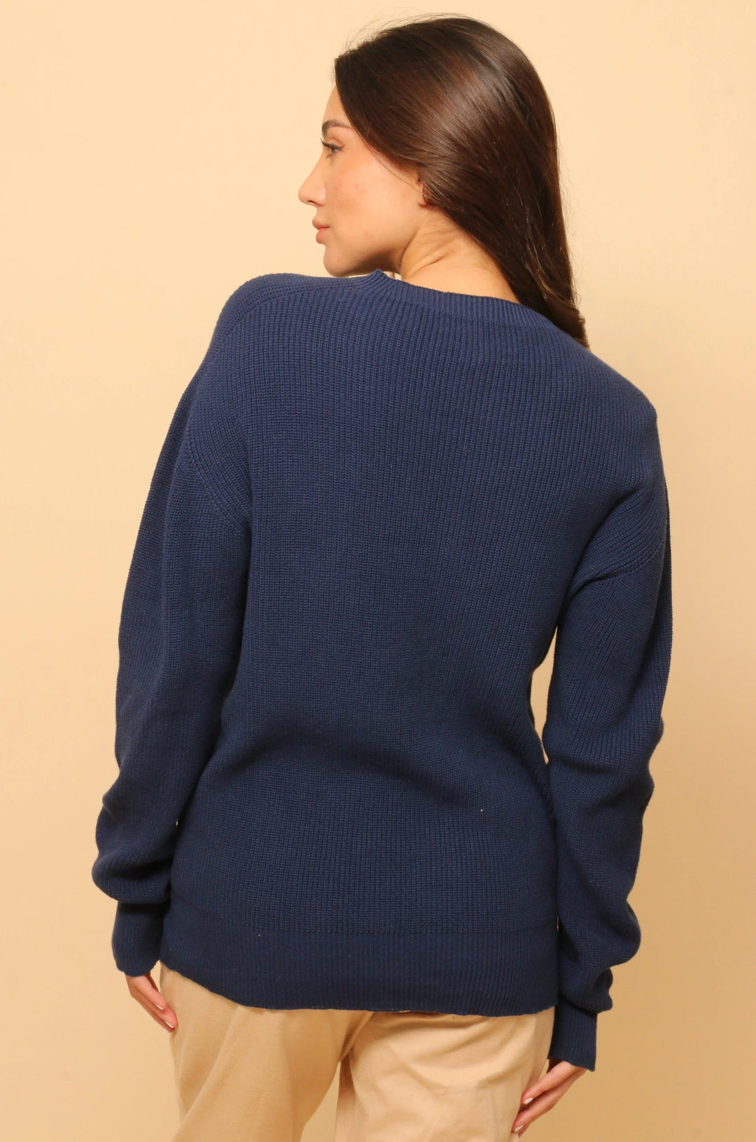 Allergy-Free Close Neck Knitted Sweatshirt