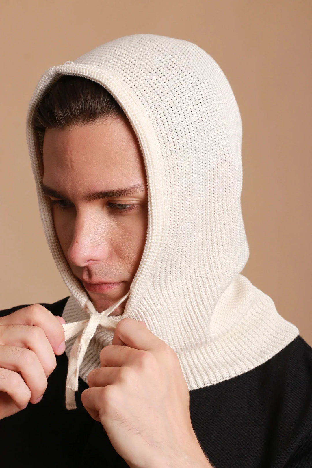 Allergy-Free Knitted Snood with Drawstring