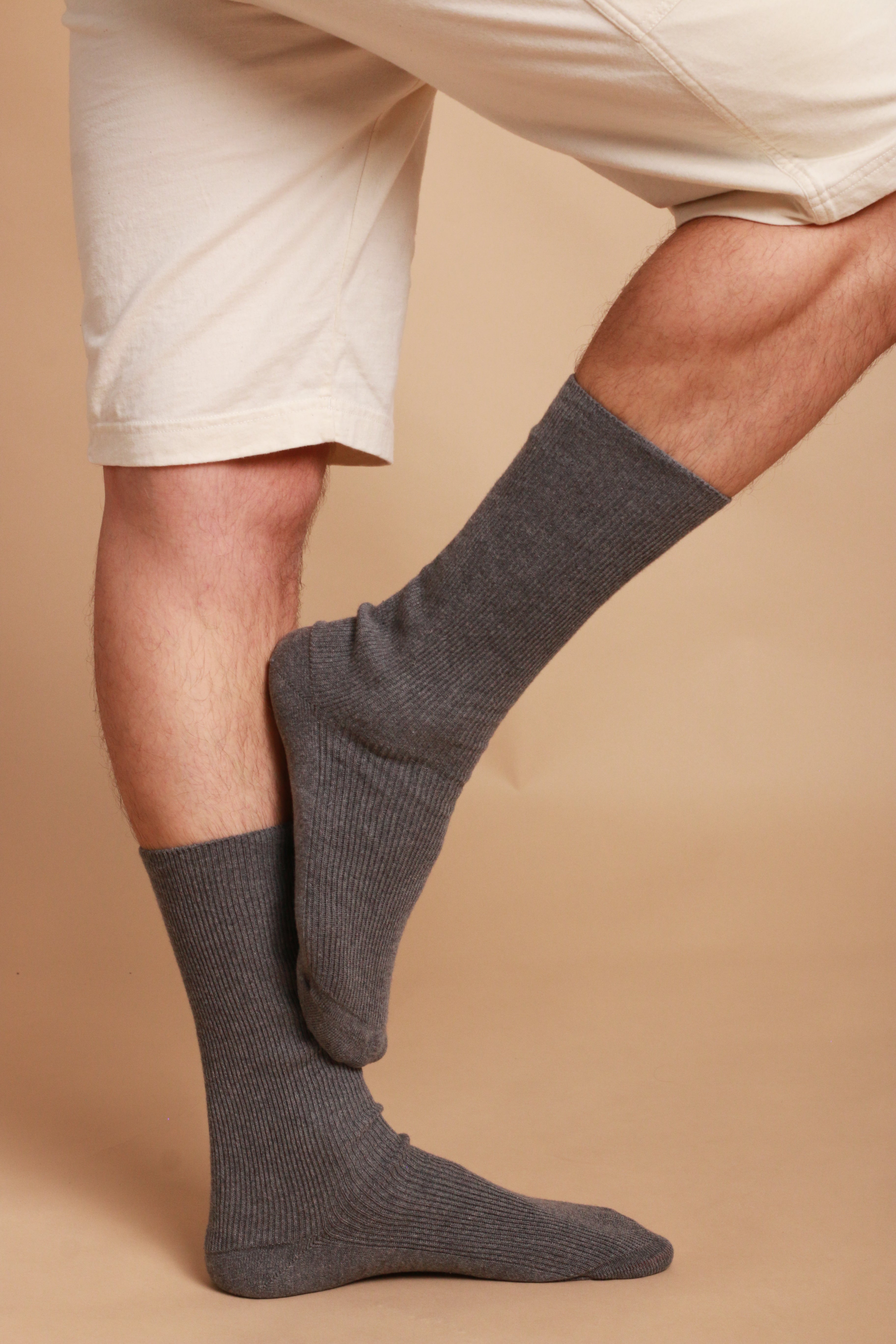 Leichte, latexfreie Crew-Socken – Apparel Melange-Grau) aus | Allergy-free (2 - Paar/Packung 100 Bio-Baumwolle Cottonique 