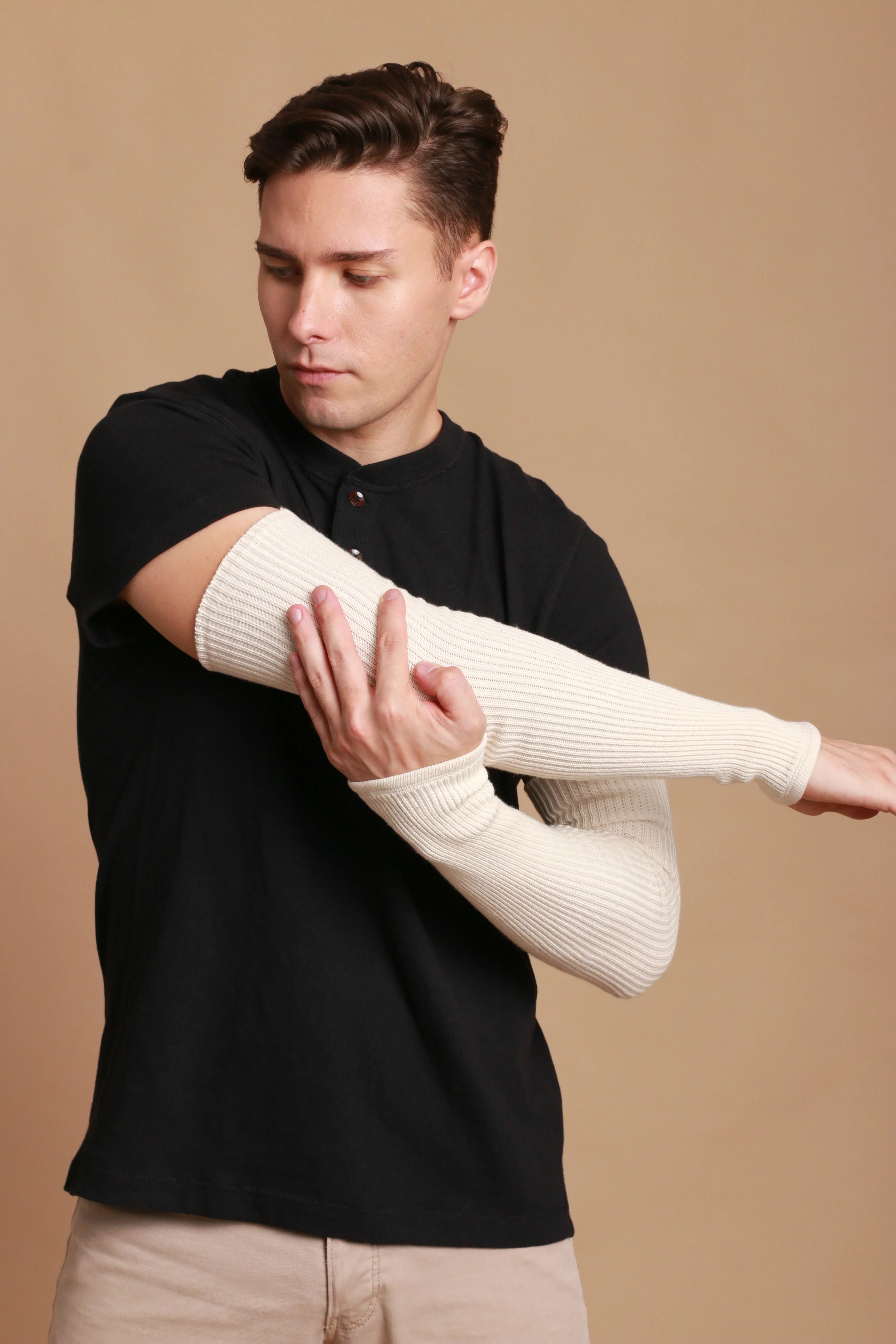Men's 100% Organic Cotton  Knitted Arm Sleeve
