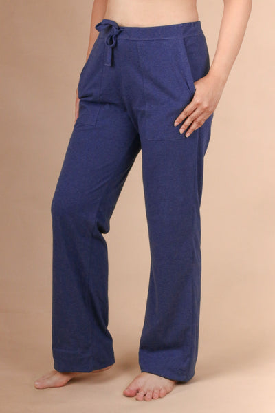 Organic Cotton Women's Drawstring Pants with Patch Pockets ( Black