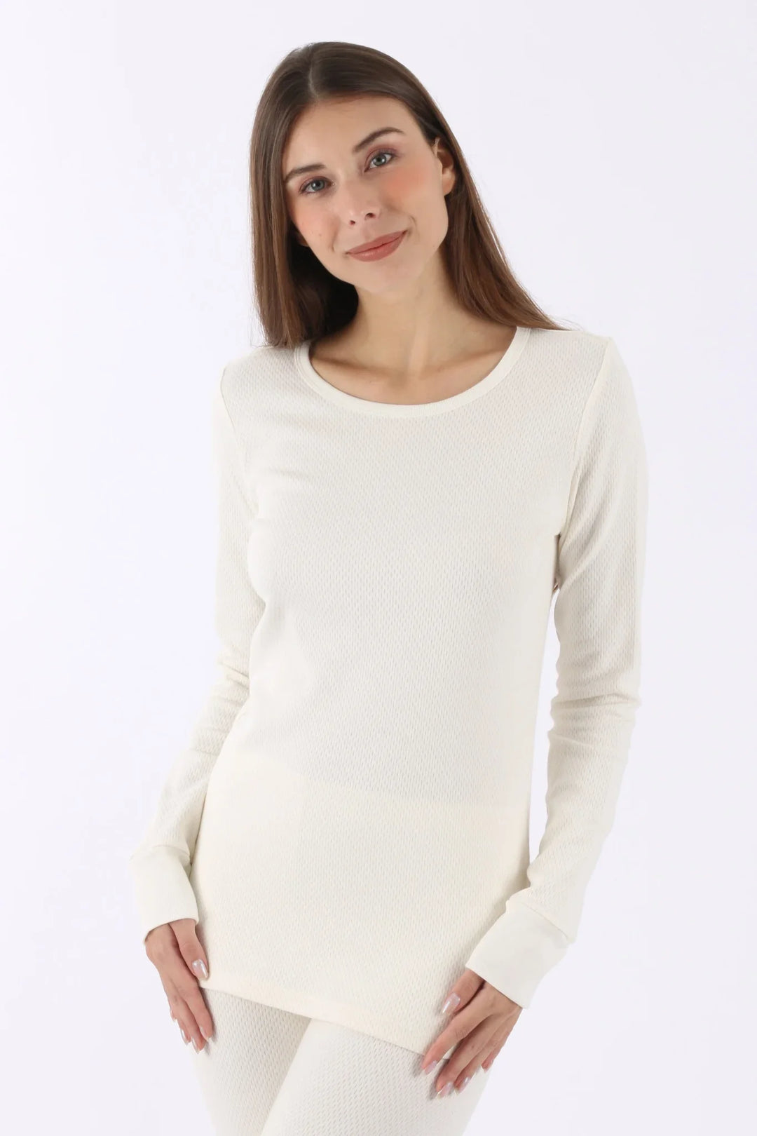 Allergy-free Women's Thermal Long Sleeve Natural – Cottonique