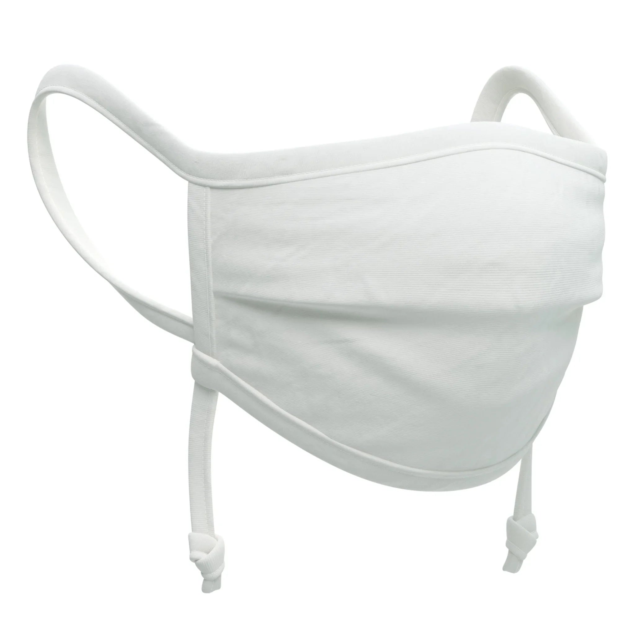 White hypoallergenic cotton face mask with ear loops from Cottonique