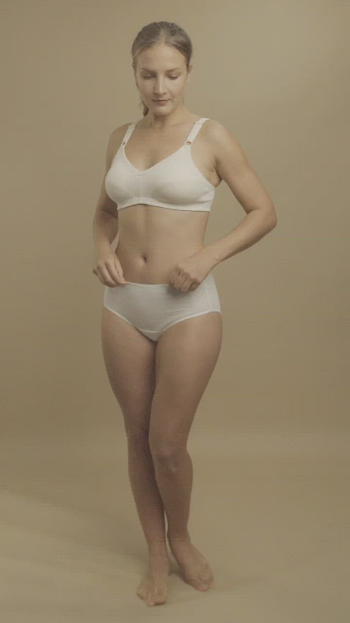 Women's Cottonique W22206C Latex Free Organic Cotton Bikini Panty - 2 Pack  (Natural 9) 