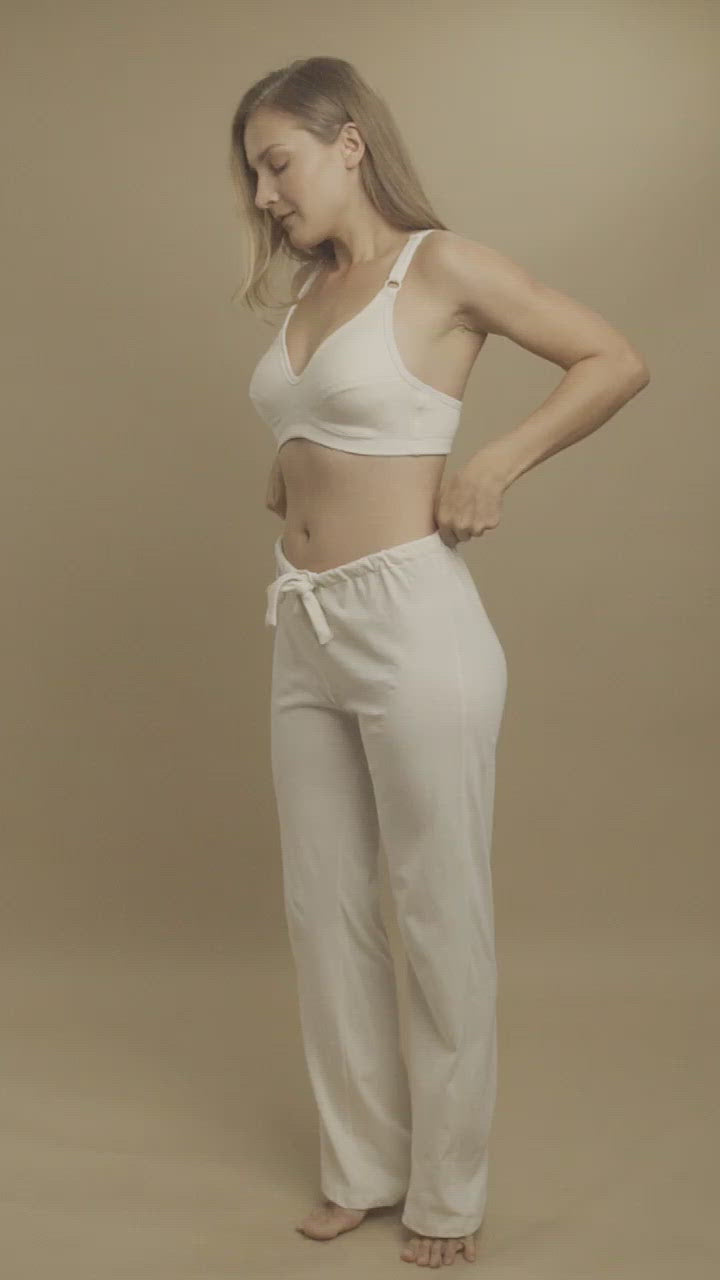 Cottonique, Pants & Jumpsuits, Cottonique Womens White Drawstring Lounge  Pants No Pockets Size 6