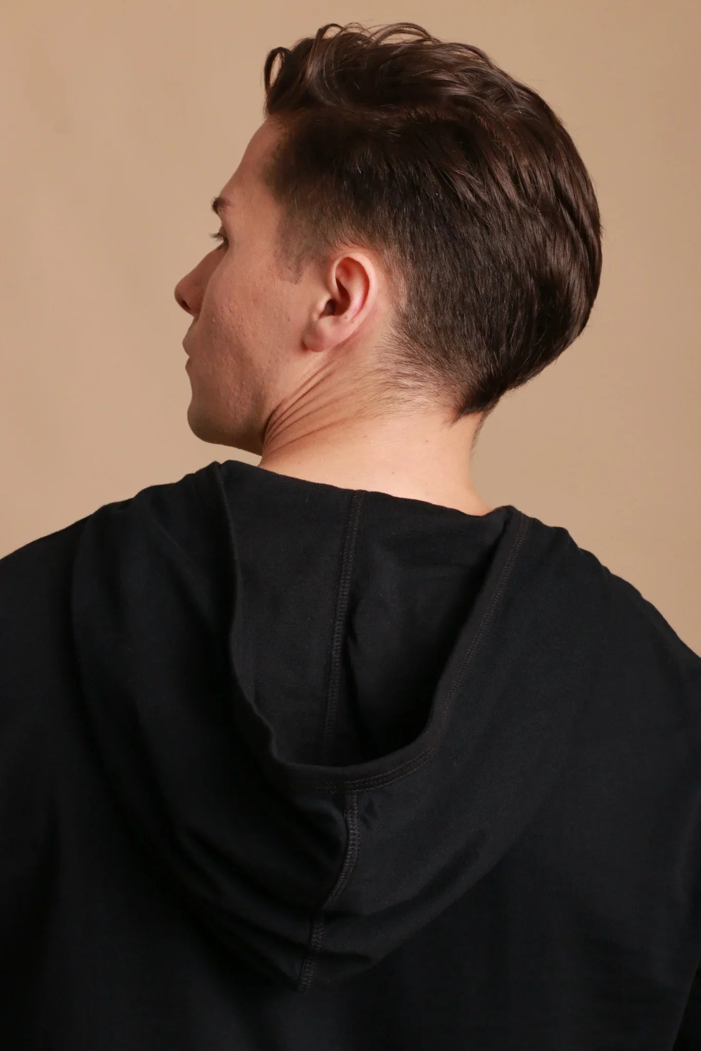 Men's Jersey Pullover Hoodie with Built-in Sleep Eye Mask