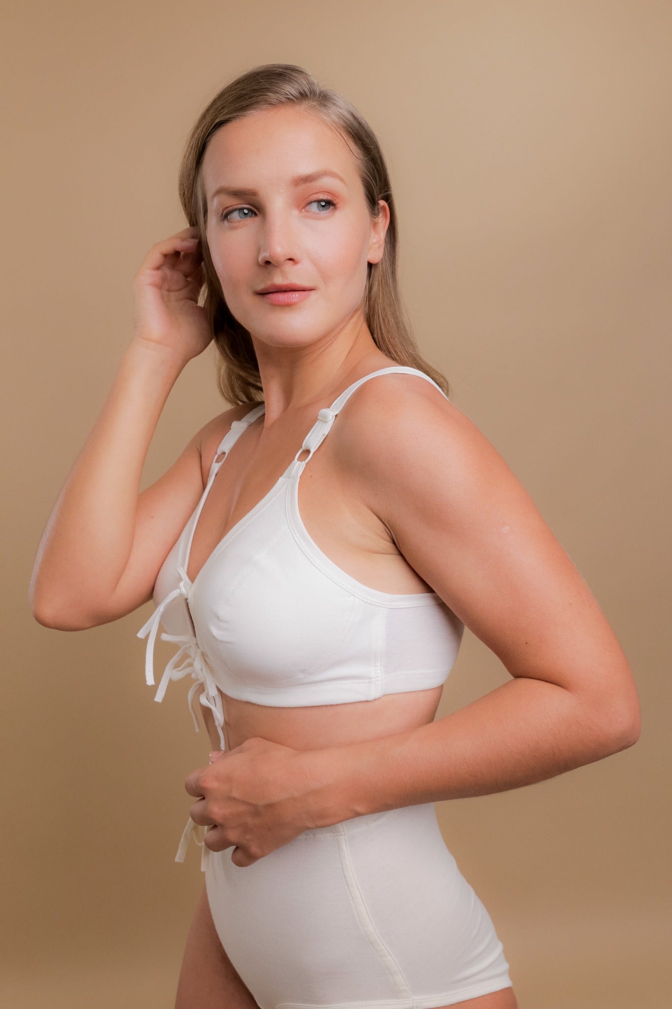 Allergy-free Women's Drawstring Bra ( Natural ) – Cottonique