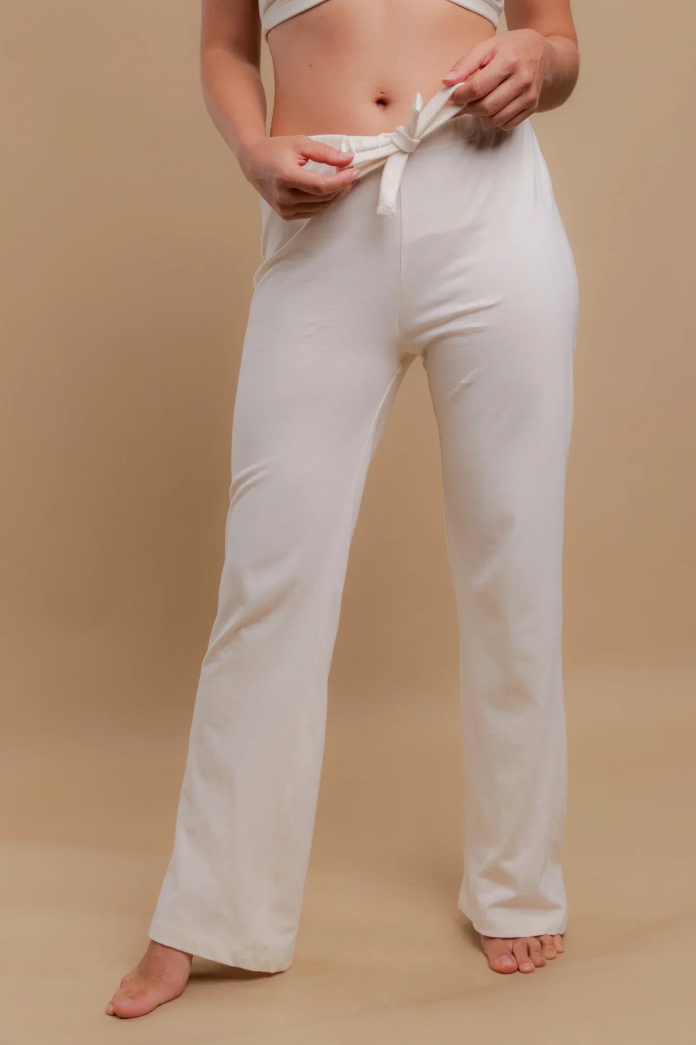 Organic Cotton Women's Drawstring Lounge Pants ( Natural ) 7 / Natural