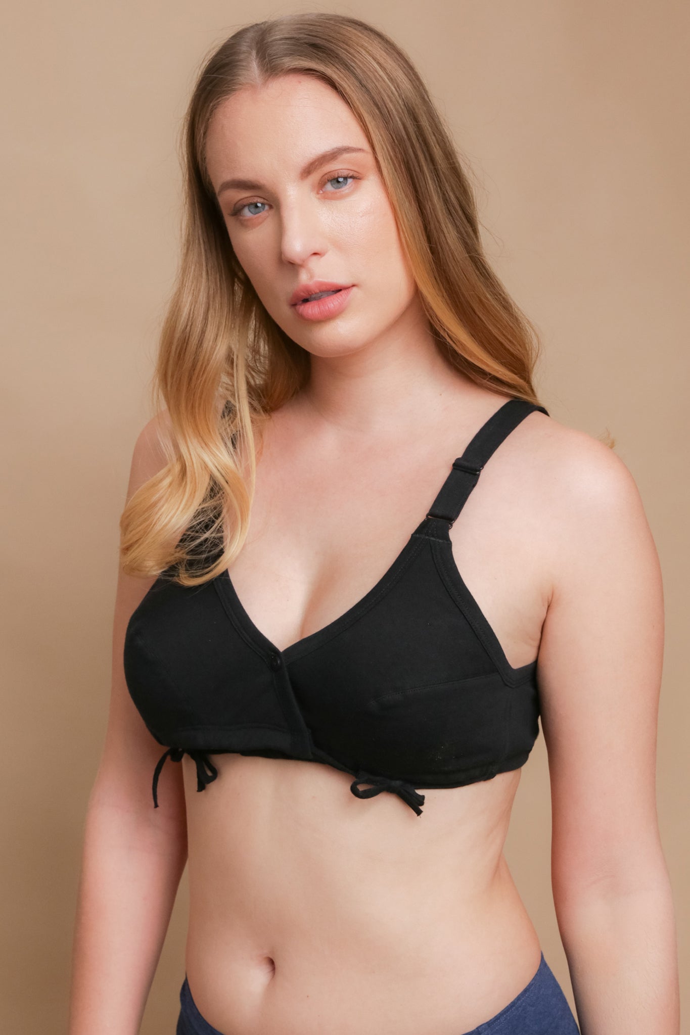 Cottonique Women's Hypoallergenic Side-Tie Bra Made from 100% Organic  Cotton (36B, Black), Black, A : : Clothing, Shoes & Accessories