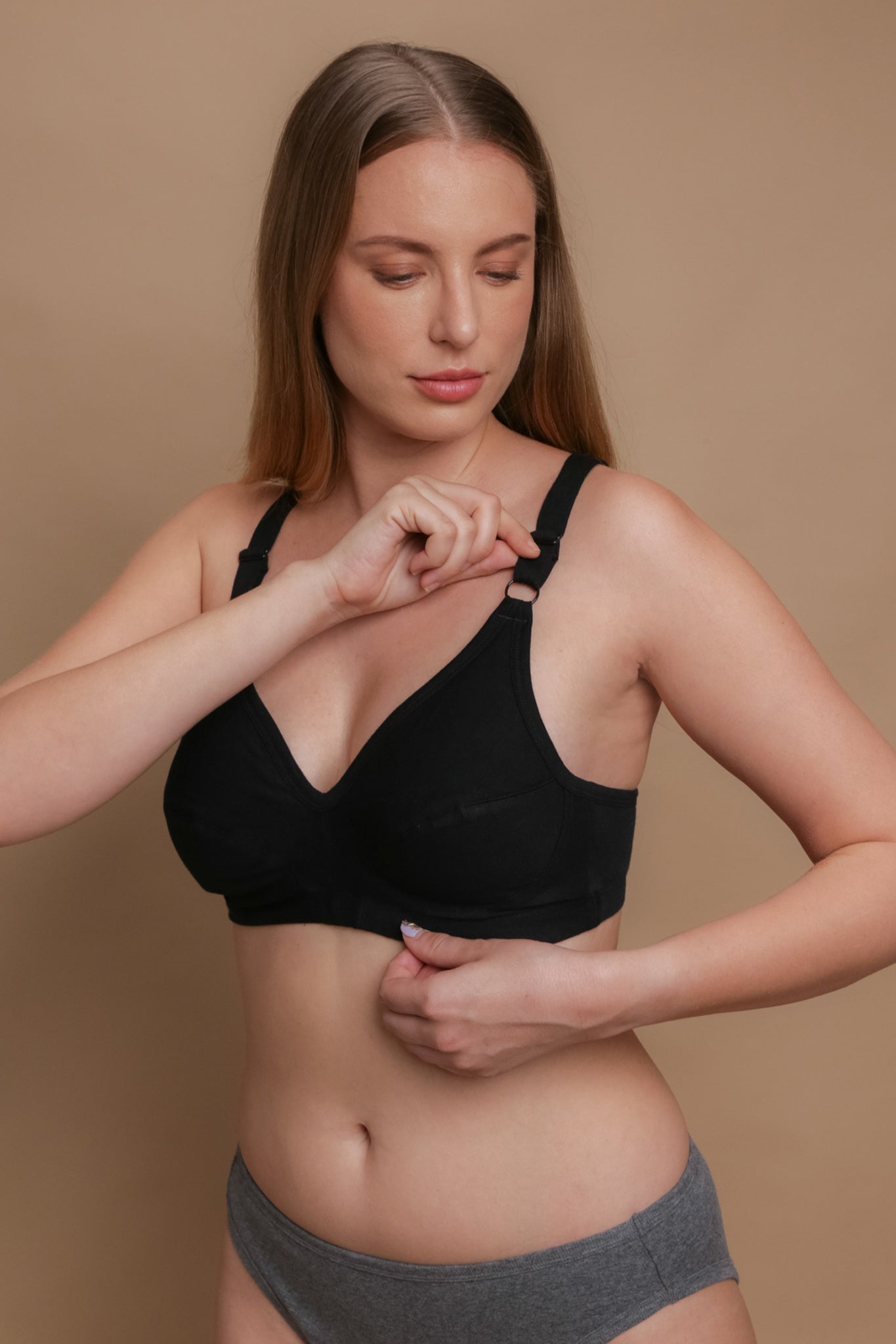 Allergy-free Women's Slimfit Pullover Bra (Black) – Cottonique