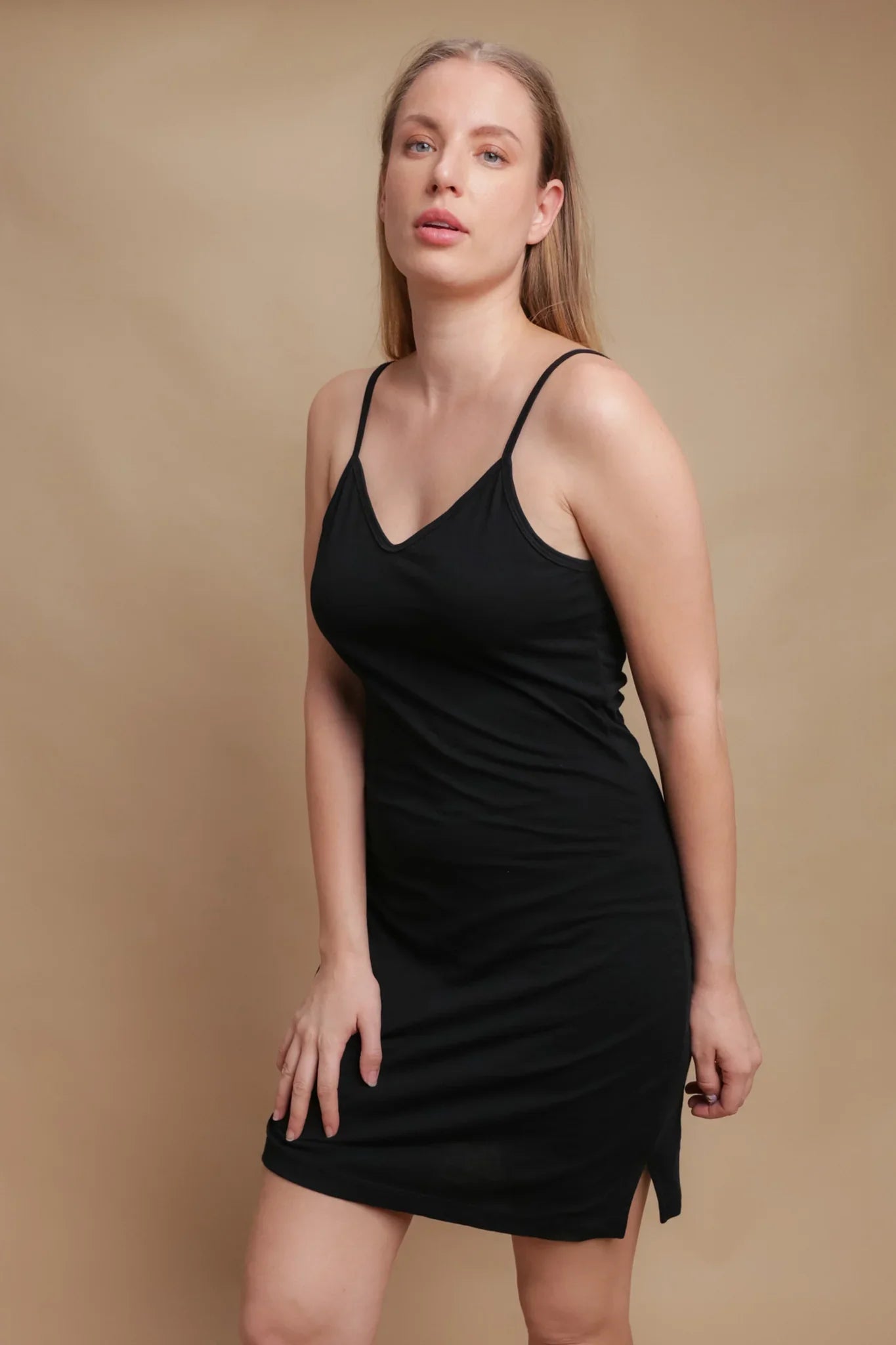 Hypoallergenic Women's Full Slip (Black) Cottonique - Allergy-free Apparel Hypoallergenic Women's Full Slip (Black) Cottonique - Allergy-free Apparel