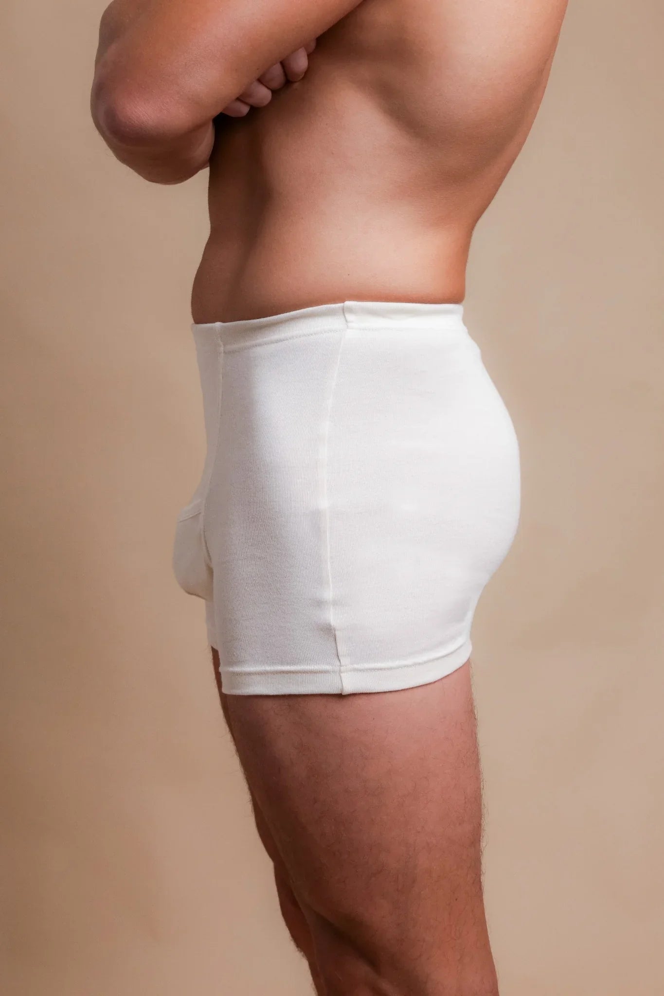 Men's Rib Elasticized Boxer Brief with Fly