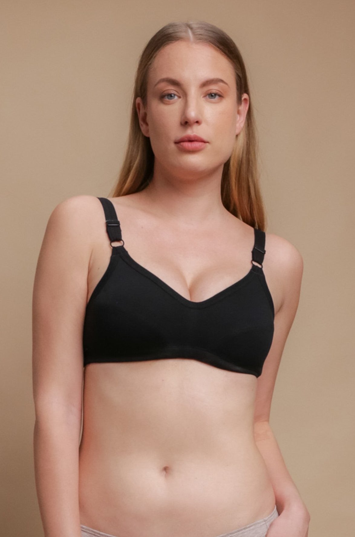 Cottonique Women's Hypoallergenic Slimfit Pullover Bra Made from 100%  Organic Cotton (5, Black) at  Women's Clothing store