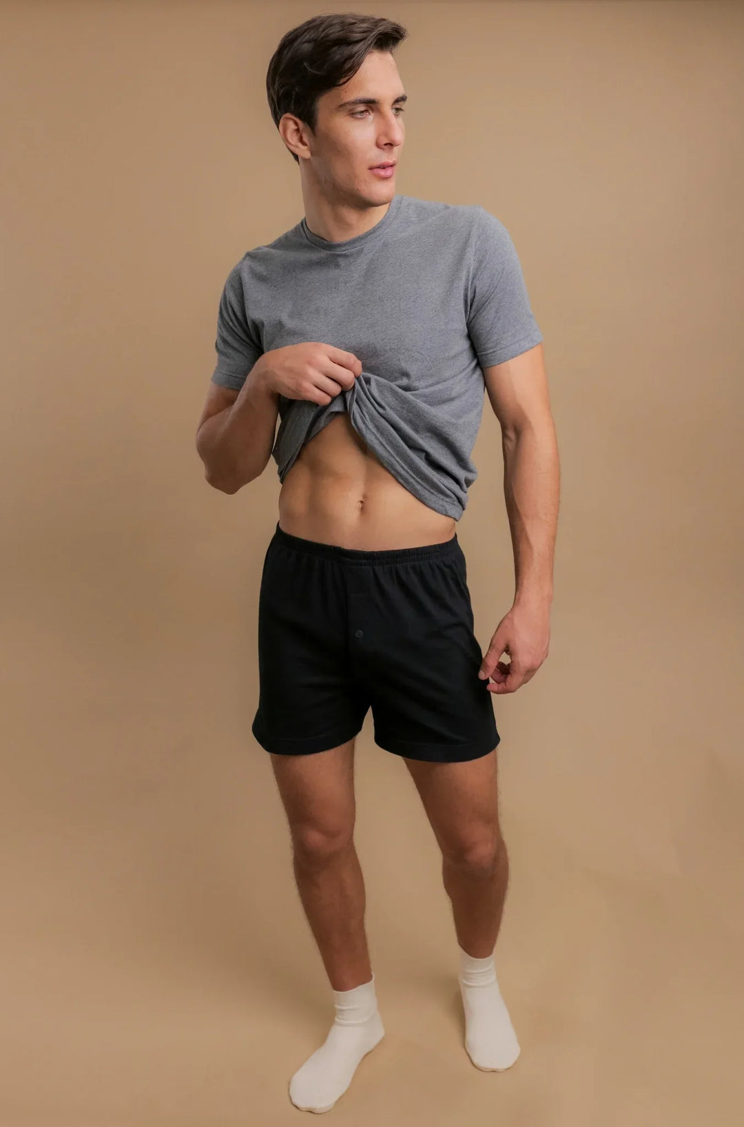 Caleçon ample élastique hypoallergénique pour homme (noir