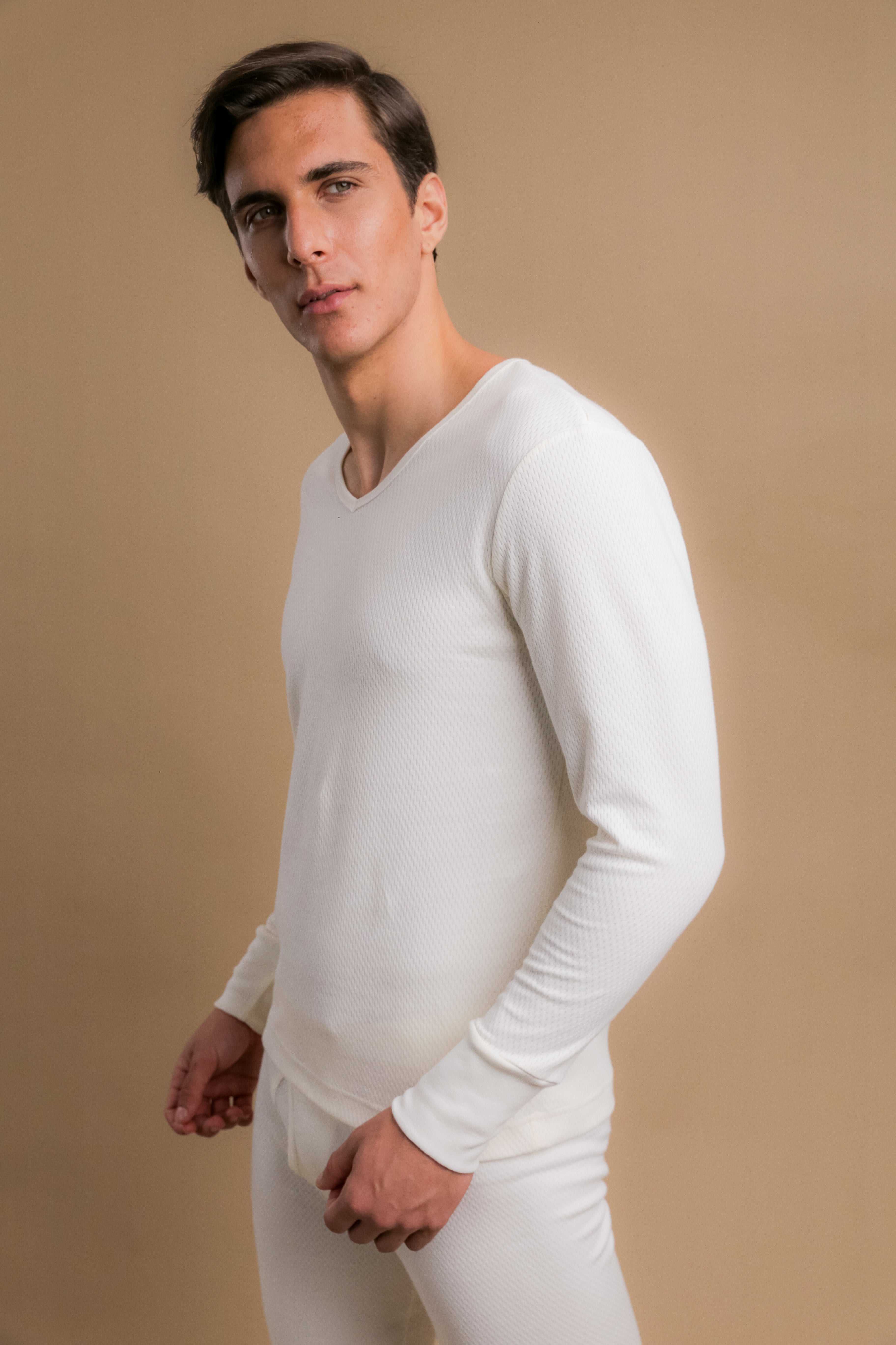 Hypoallergenic Men's Thermal Long Sleeve (Natural) – Cottonique