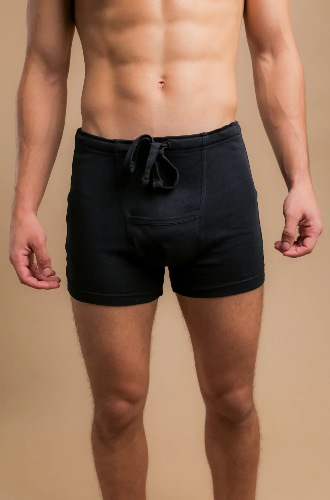 Men's Rib Drawstring Boxer Brief with Fly